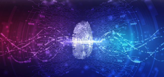Thumbprint over digital data image